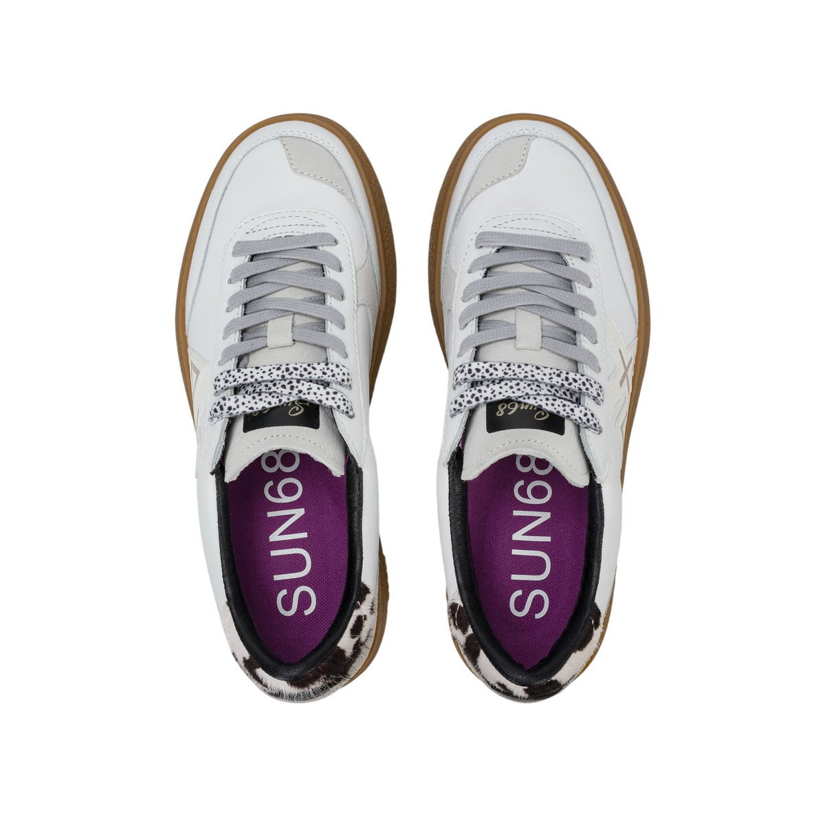 Sun68 sneakers donna Sally in pelle e suede bianco Z46259 BIANCO SUN68