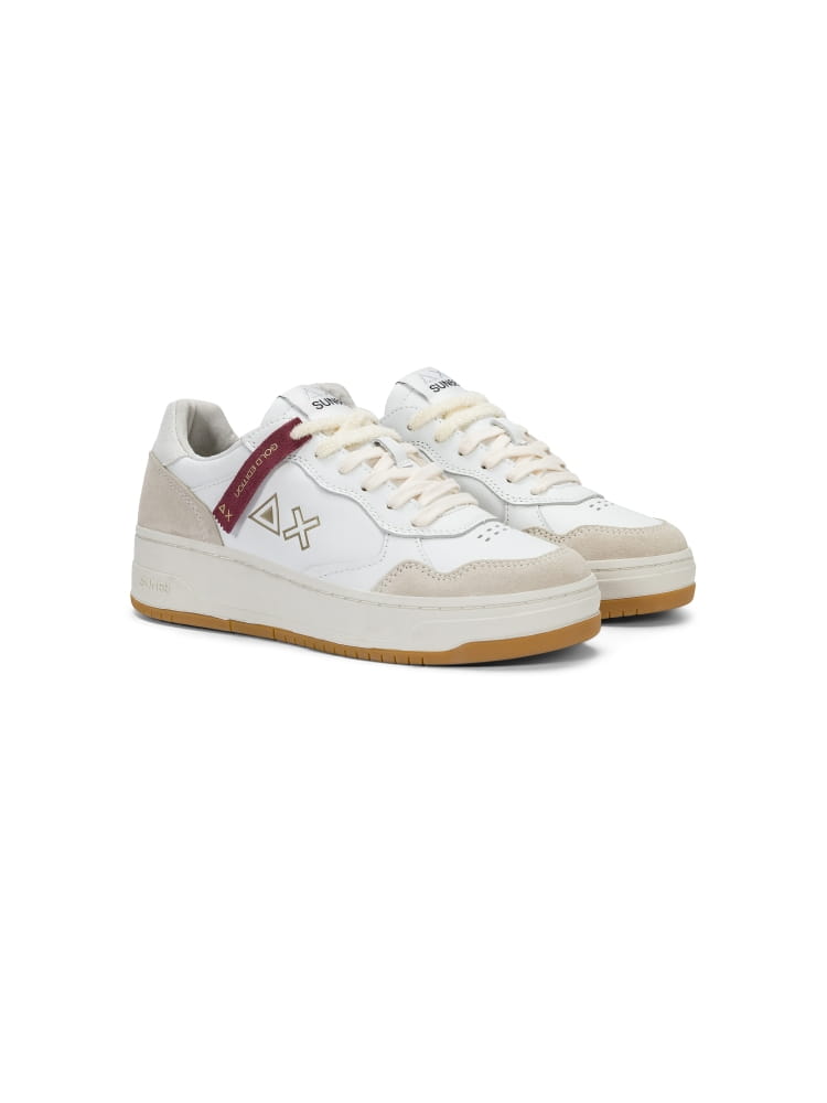 Sun68 sneakers donna Basket Love Lady in pelle e suede bianco Z46260 BIANCO SUN68