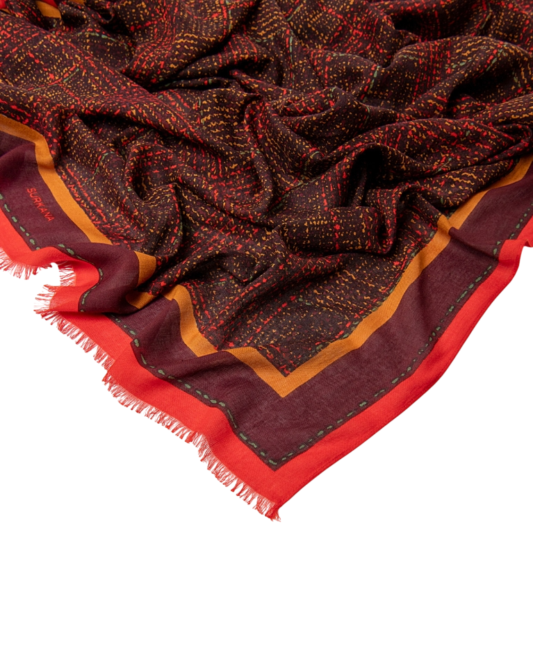 Surkana foulard in viscosa donna stampa multicolor bordeaux 36PACI226 41 SURKANA