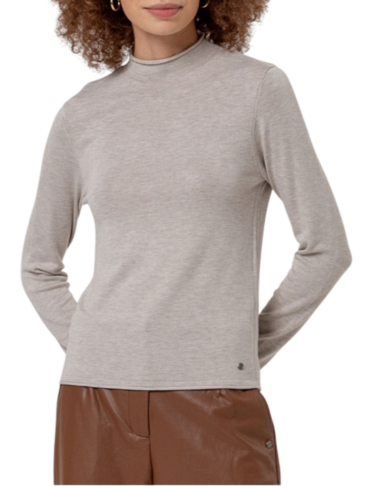 Surkana maglia lupetto donna in viscosa ecrù 556BAZA236 02 SURKANA