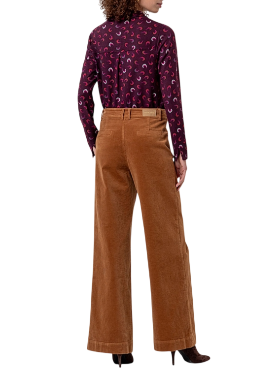 Surkana pantaloni palazzo donna in velluto millerighe ruggine 556TASS523 75 SURKANA