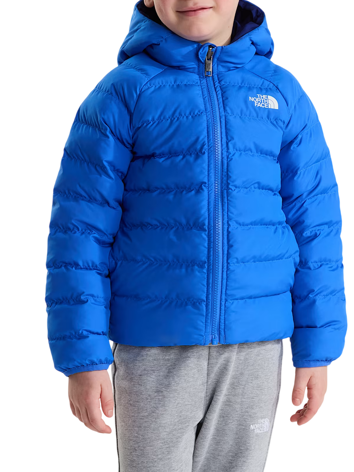 The North Face giubbino imbottito reversibile Perrito bambino con cappuccio blu azzurro NF0A88VJ NLQ1 THE NORTH FACE