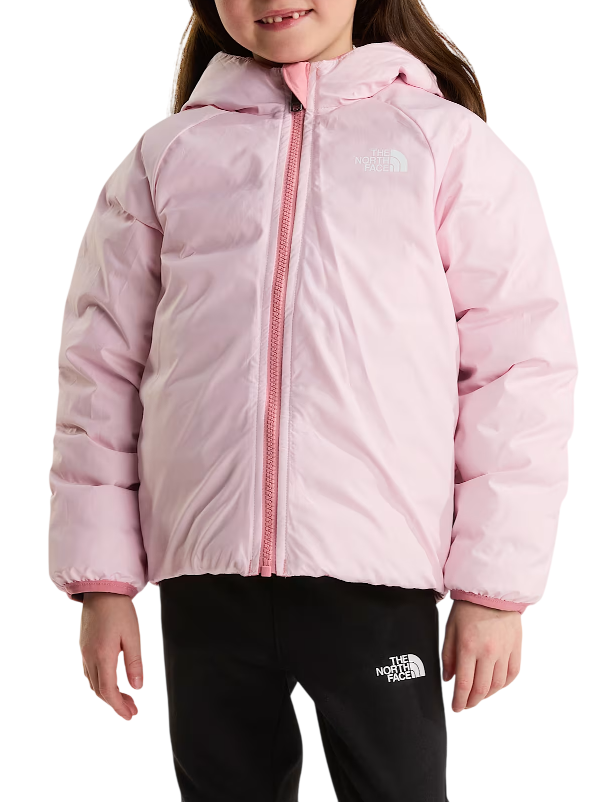 The North Face giubbino imbottito reversibile Perrito bambino con cappuccio rosa NF0A88VJ NO91 THE NORTH FACE