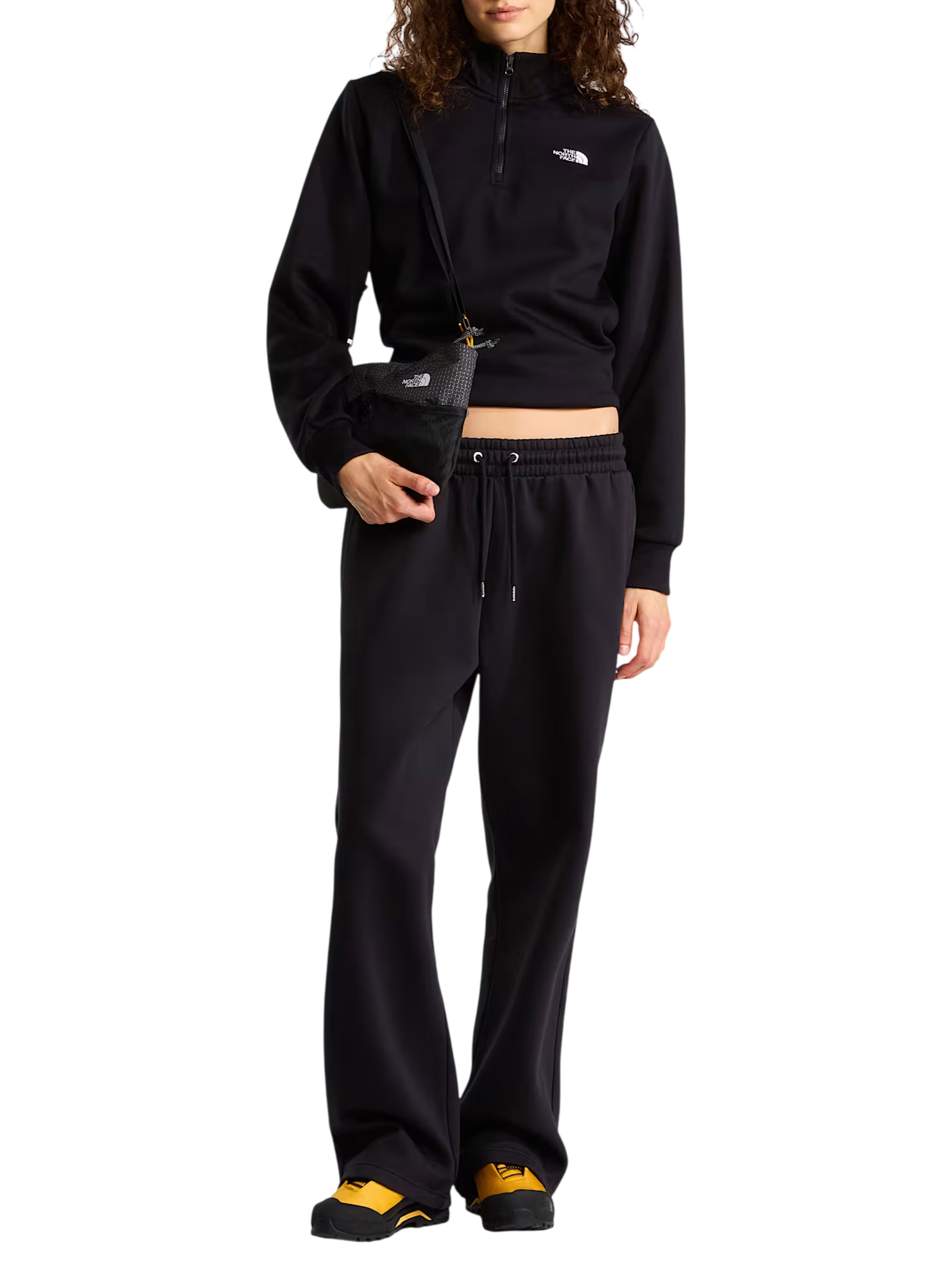 The North Face pantaloni donna Essential in cotone felpato nero NF0A8CWD JK31 THE NORTH FACE