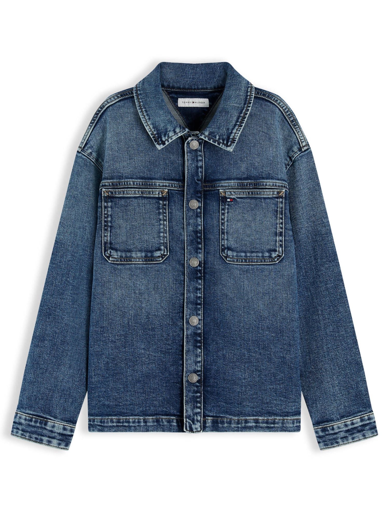 Tommy Hilfiger camicia di jeans bambino lavaggio medio KB0KB10440 1A5 Tommy Hilfiger