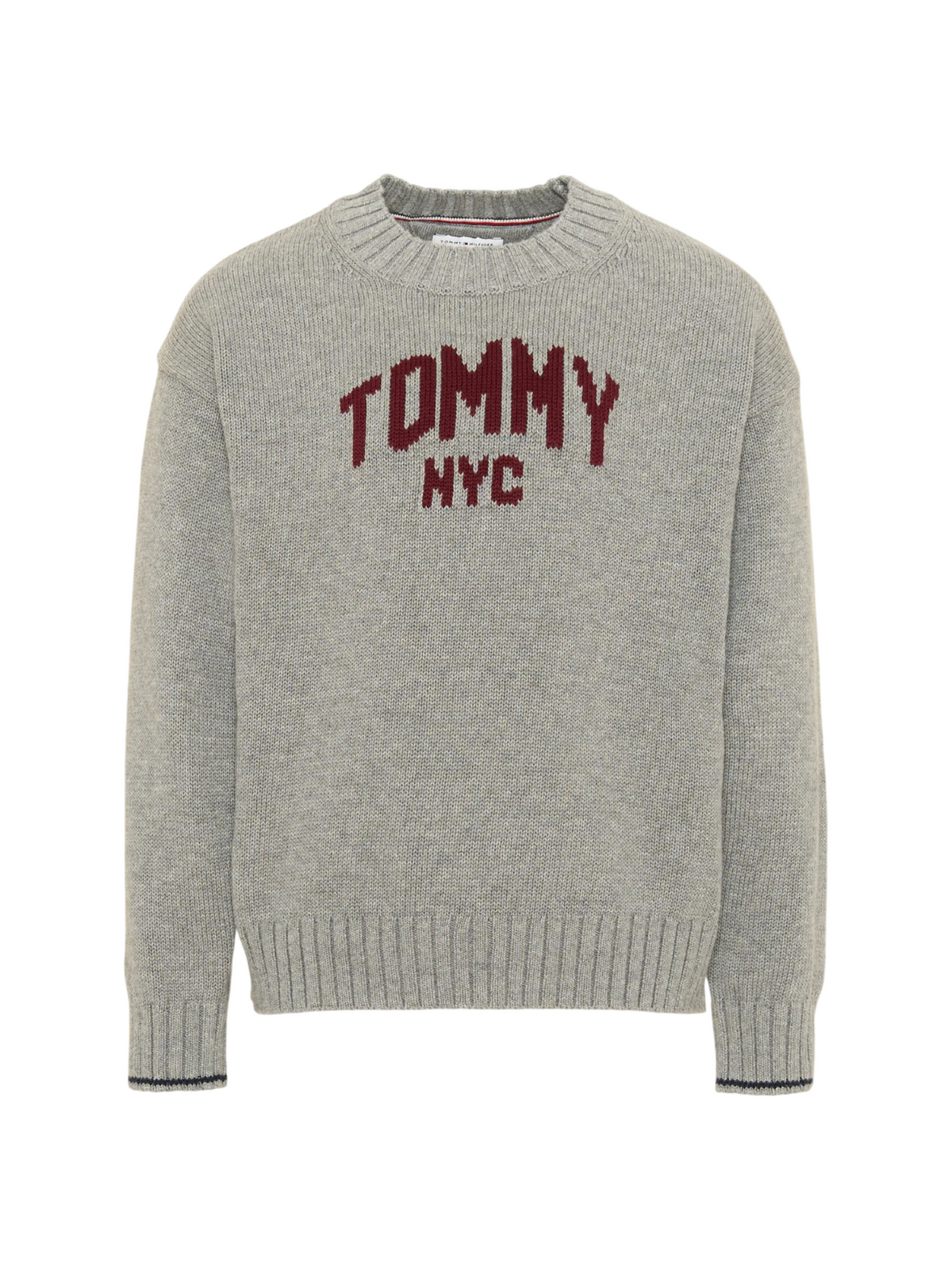 Tommy Hilfiger maglia bambino Varsity Crew con logo grigio KB0KB10698 P7D Tommy Hilfiger