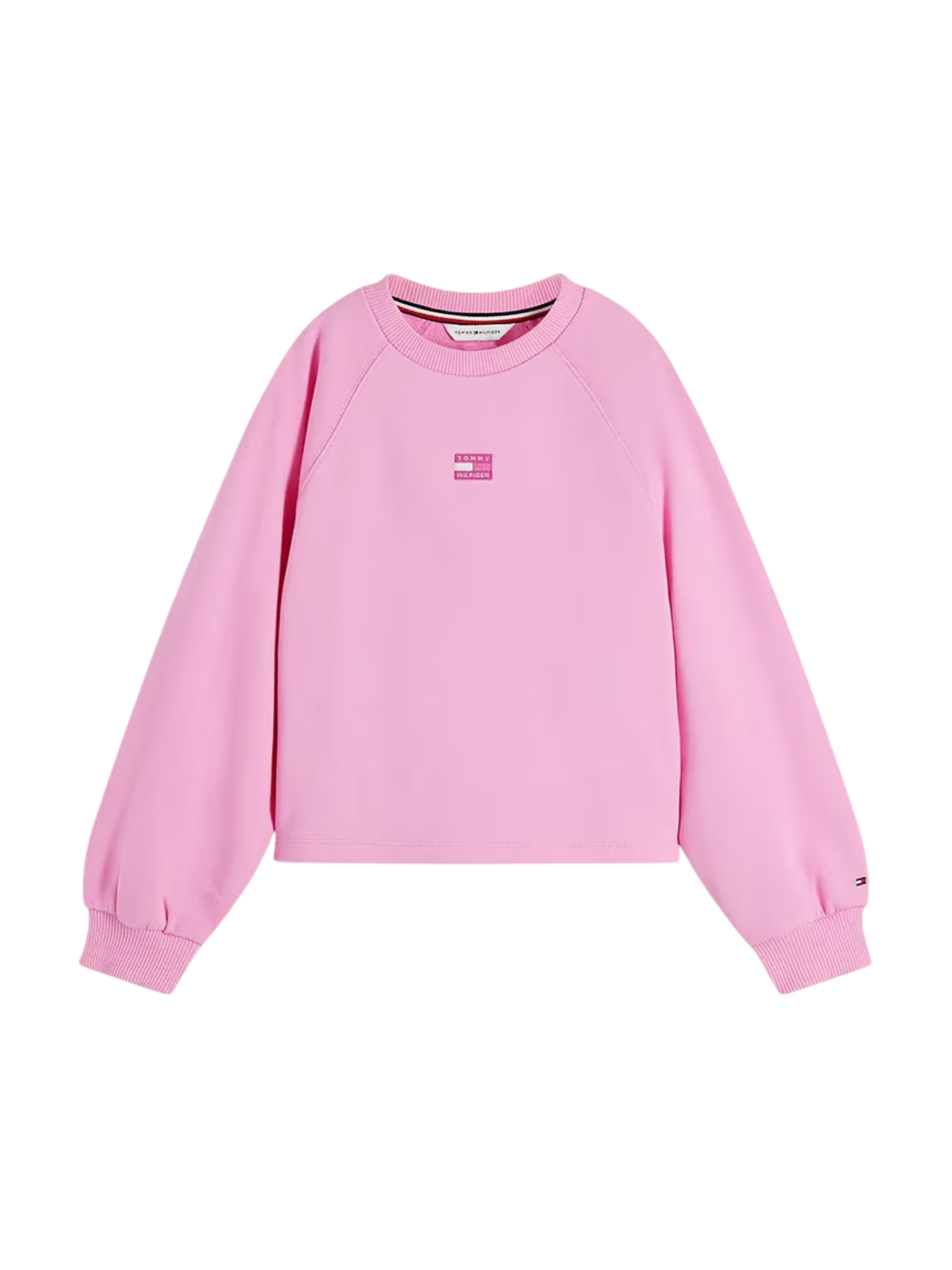 Tommy Hilfiger felpa bambina con patch logato rosa KG0KG09446 TOU Tommy Hilfiger