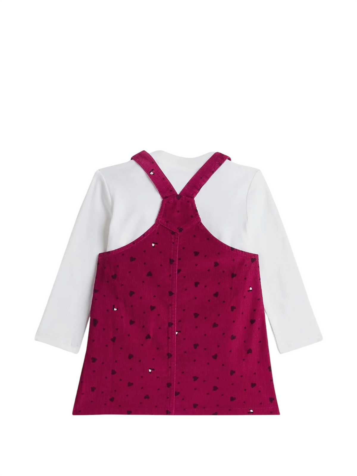 Tommy Hilfiger abito stile salopette neonata magenta bianco KN0KN02324 XIR Tommy Hilfiger