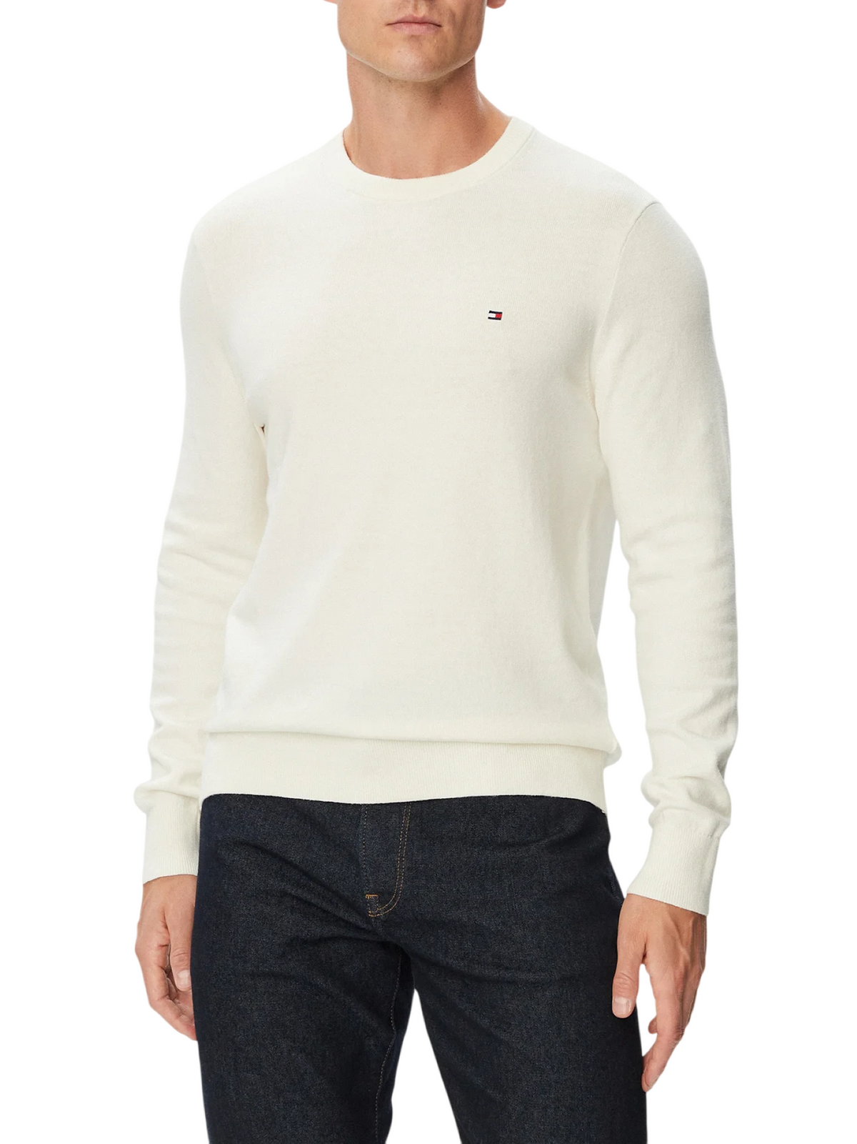 Tommy Hilfiger maglia uomo in cotone e cashmere panna MW0MW28046 Z00 Tommy Hilfiger