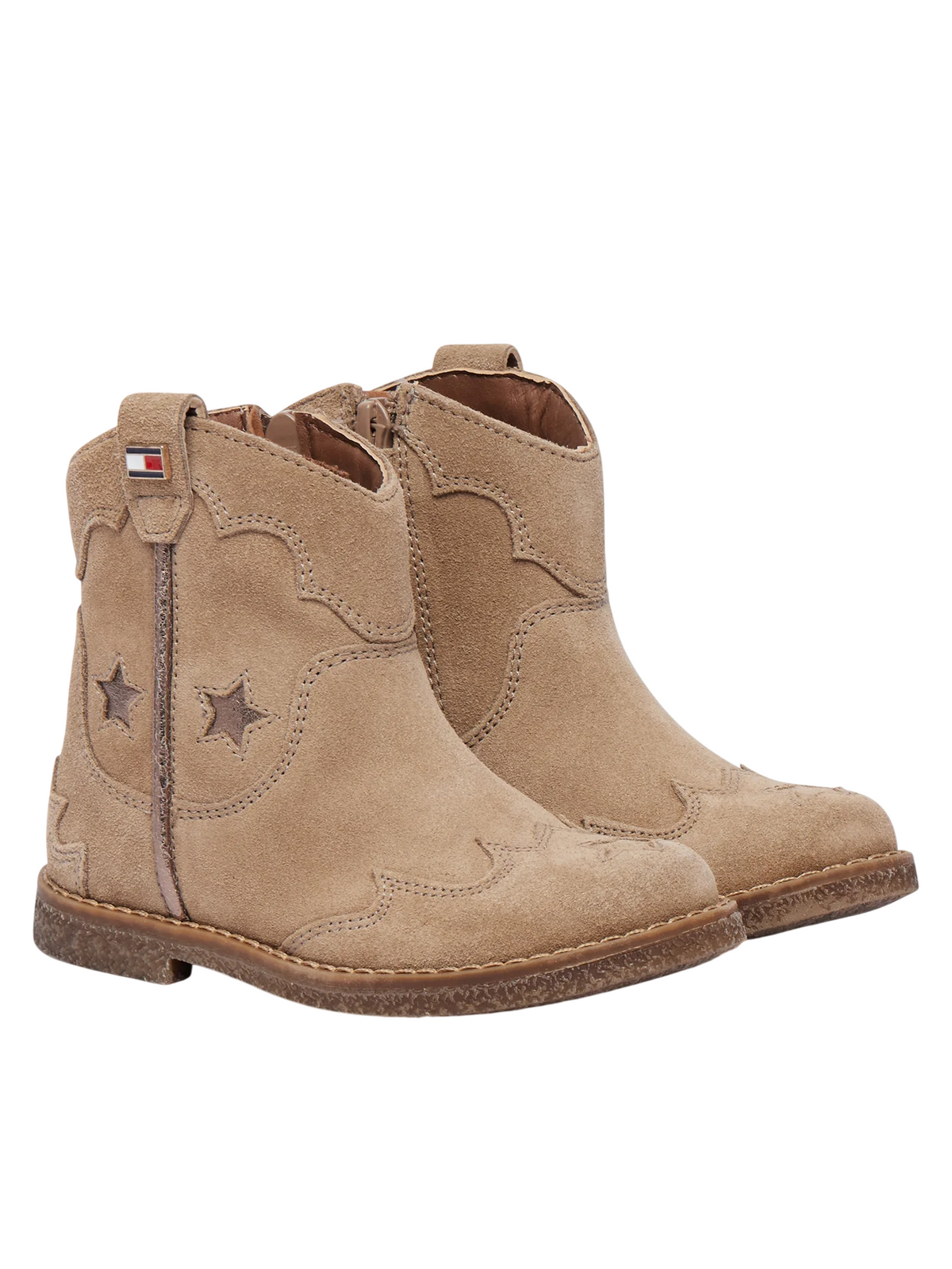 Tommy Hilfiger stivaletti texani bambina in suede con stelle tortora T1A5-35191-1429 691 Tommy Hilfiger