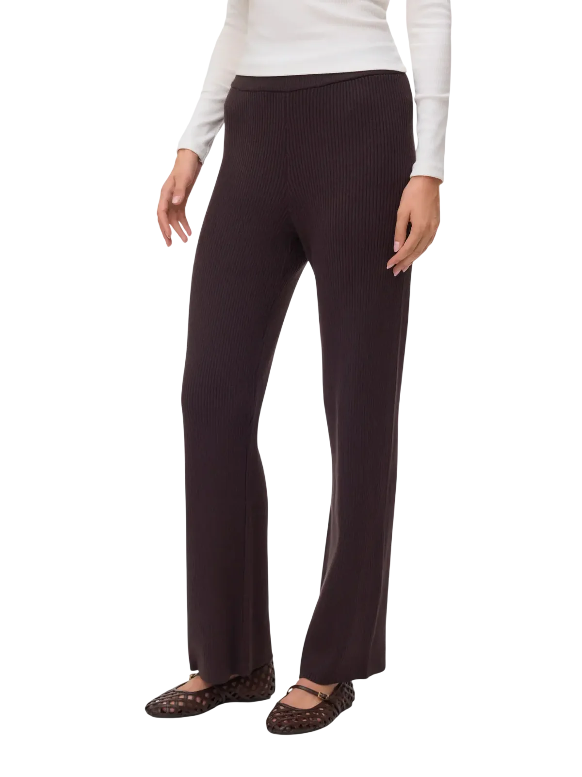 Vero Moda pantaloni in maglia a costine donna marrone 10345717 CHOCOLATE TORTE VERO MODA