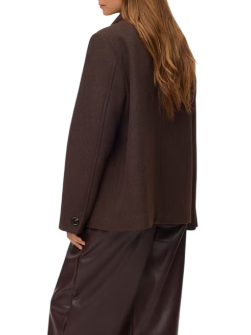 Vero Moda cappotto donna misto lana con fusciacca marrone 10351051 CHOCOLATE TORTE MELANGE VERO MODA