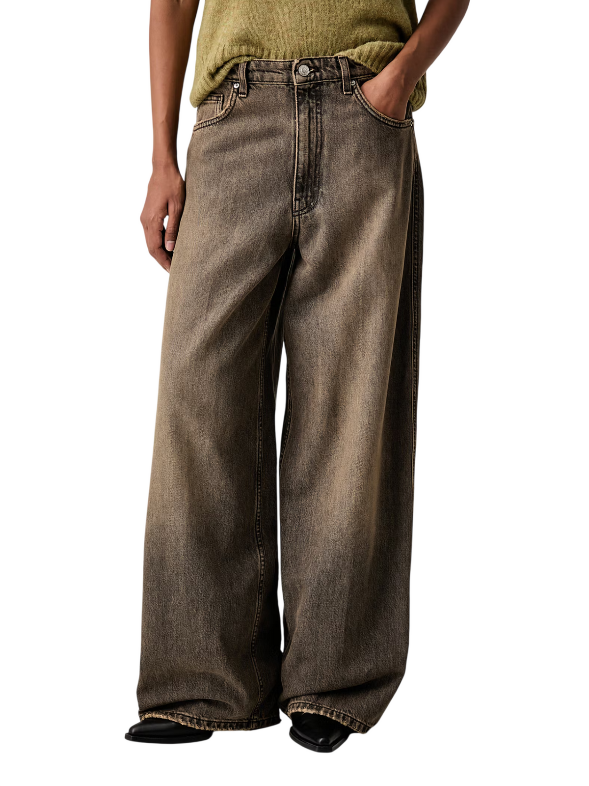 cheryl wide leg DAC5037 DENIM NERO DIRTY VICOLO