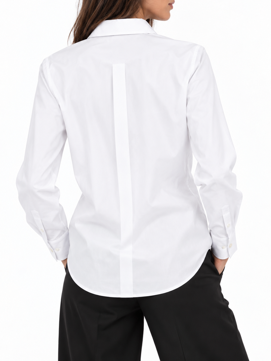 Vicolo camicia donna manica lunga in cotone con cravatta bianco RAC0015 BIANCO VICOLO