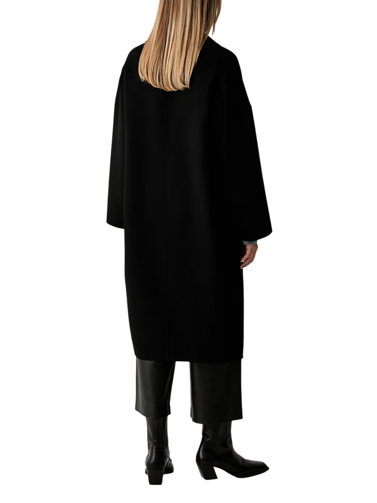 Vicolo cappotto lungo doppiopetto misto lana donna nero TAC0003 NERO VICOLO