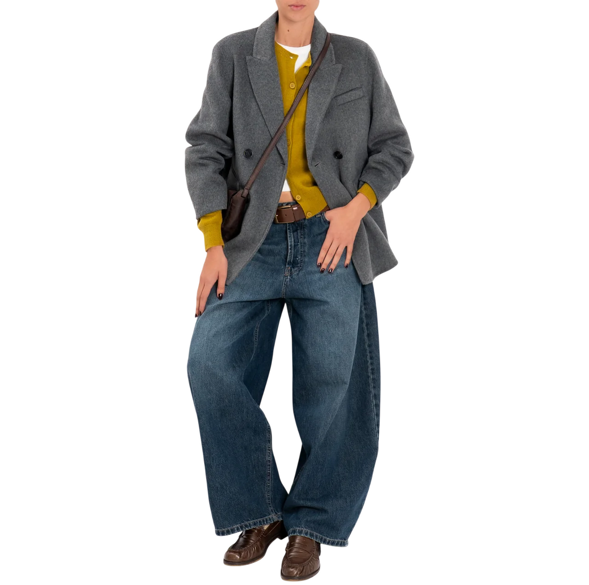 Vicolo cappotto blazer doppiopetto donna misto lana melange grigio TAC0083 GRIGIO VICOLO