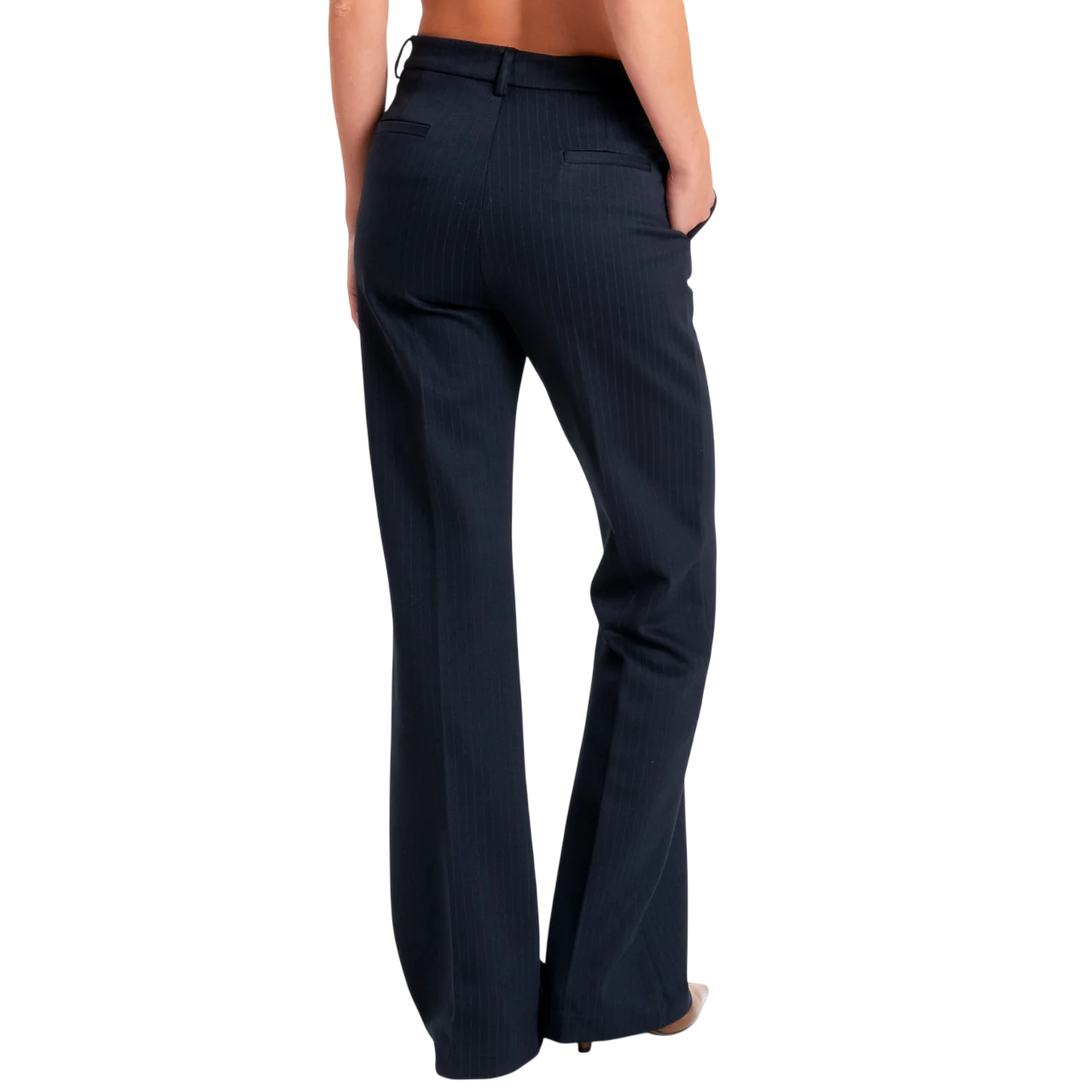 Vicolo pantaloni palazzo gessati donna blu TAC0210 BLU VICOLO