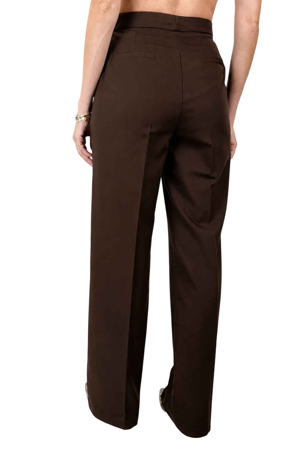 Vicolo pantaloni palazzo donna misto viscosa marrone TAC0420 FONDENTE VICOLO