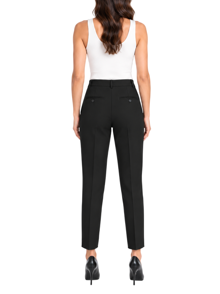 Vicolo pantaloni a sigaretta donna in tessuto crepe nero TS0694 NERO VICOLO
