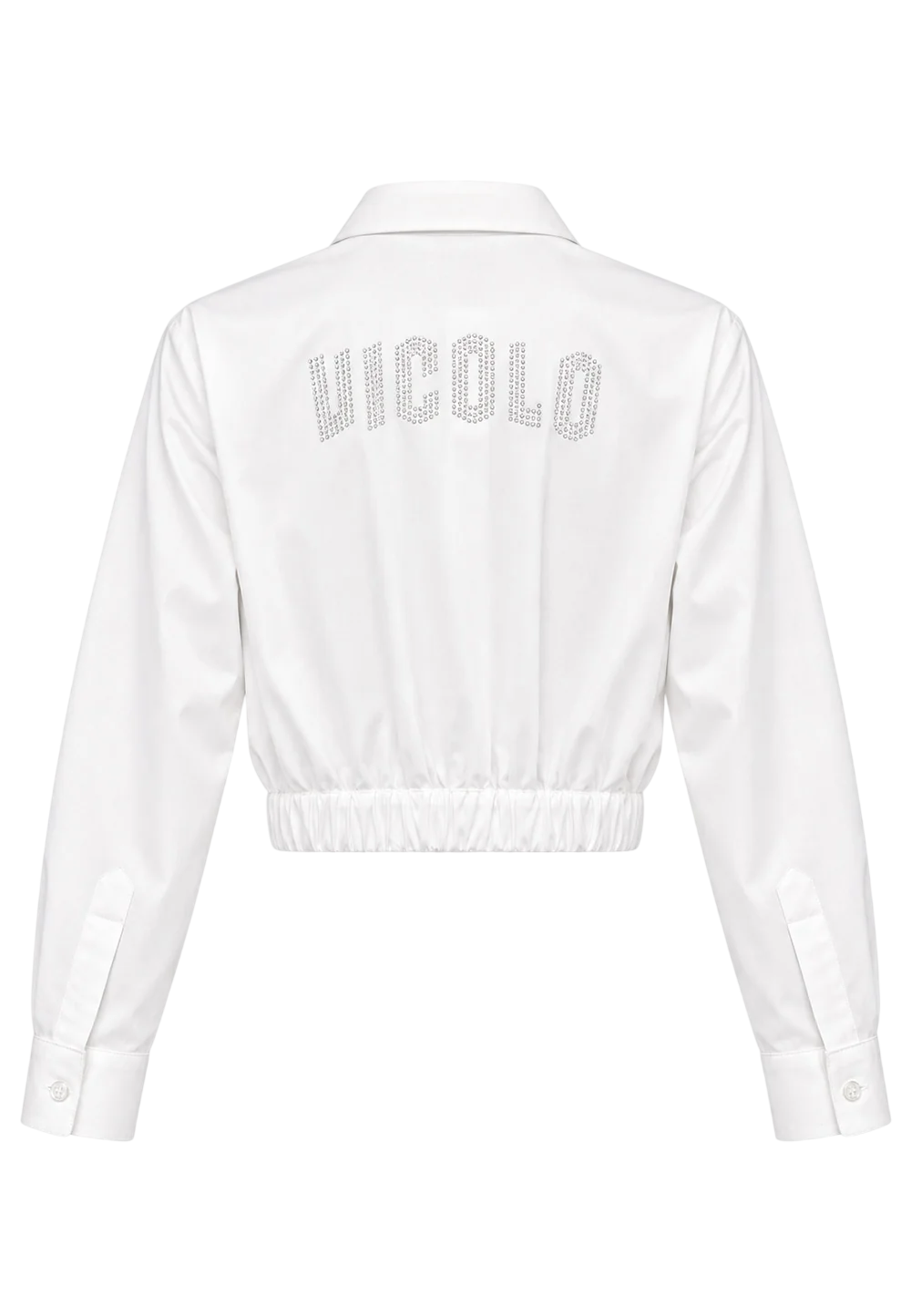 Vicolo camicia crop bambina con logo strass panna 3141CY00565 OFF WHITE VICOLO GIRL