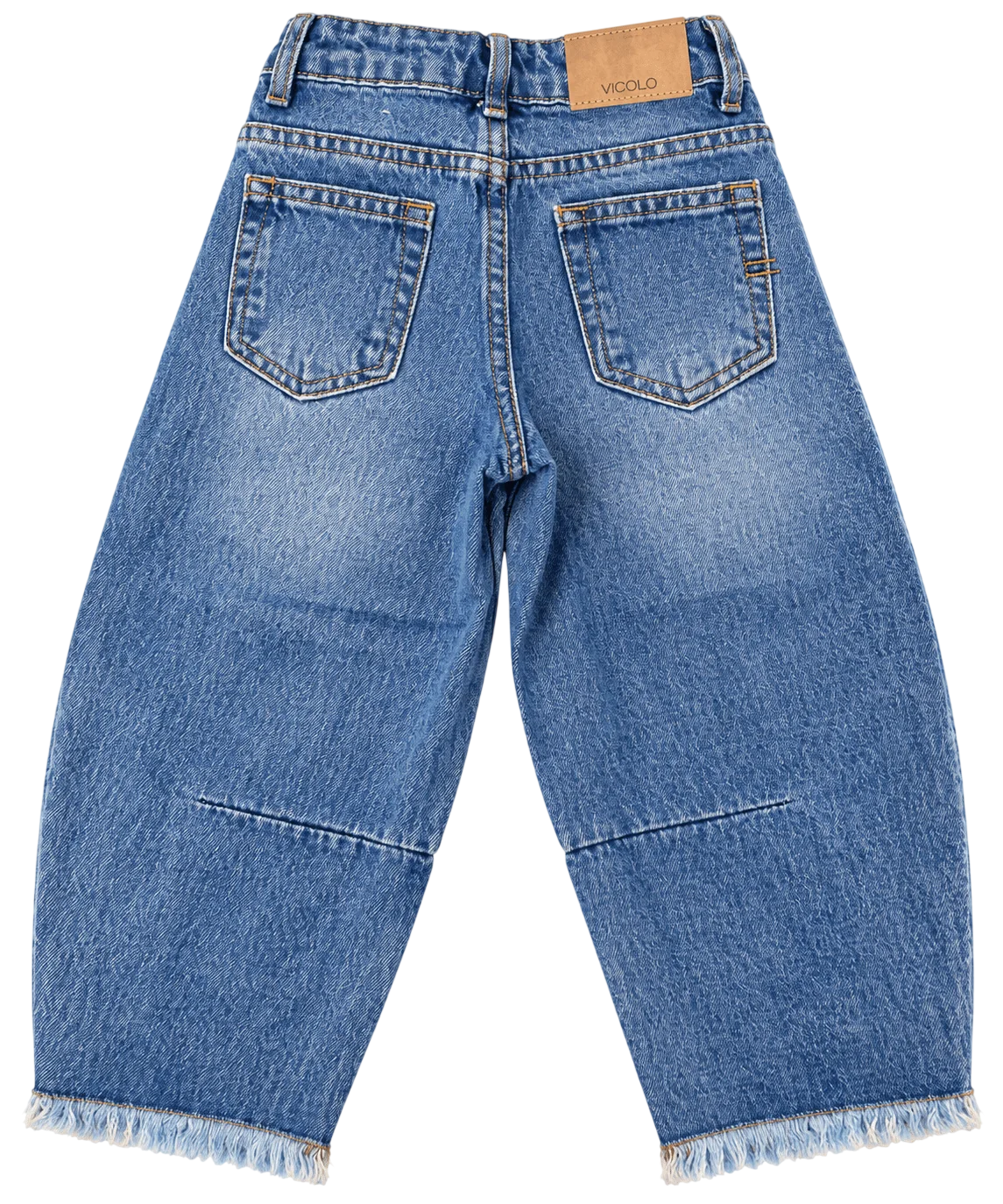 Vicolo Girl jeans ballon bambina in denim lavaggio blu medio 3141PD00384 MEDIUM BLUE VICOLO GIRL