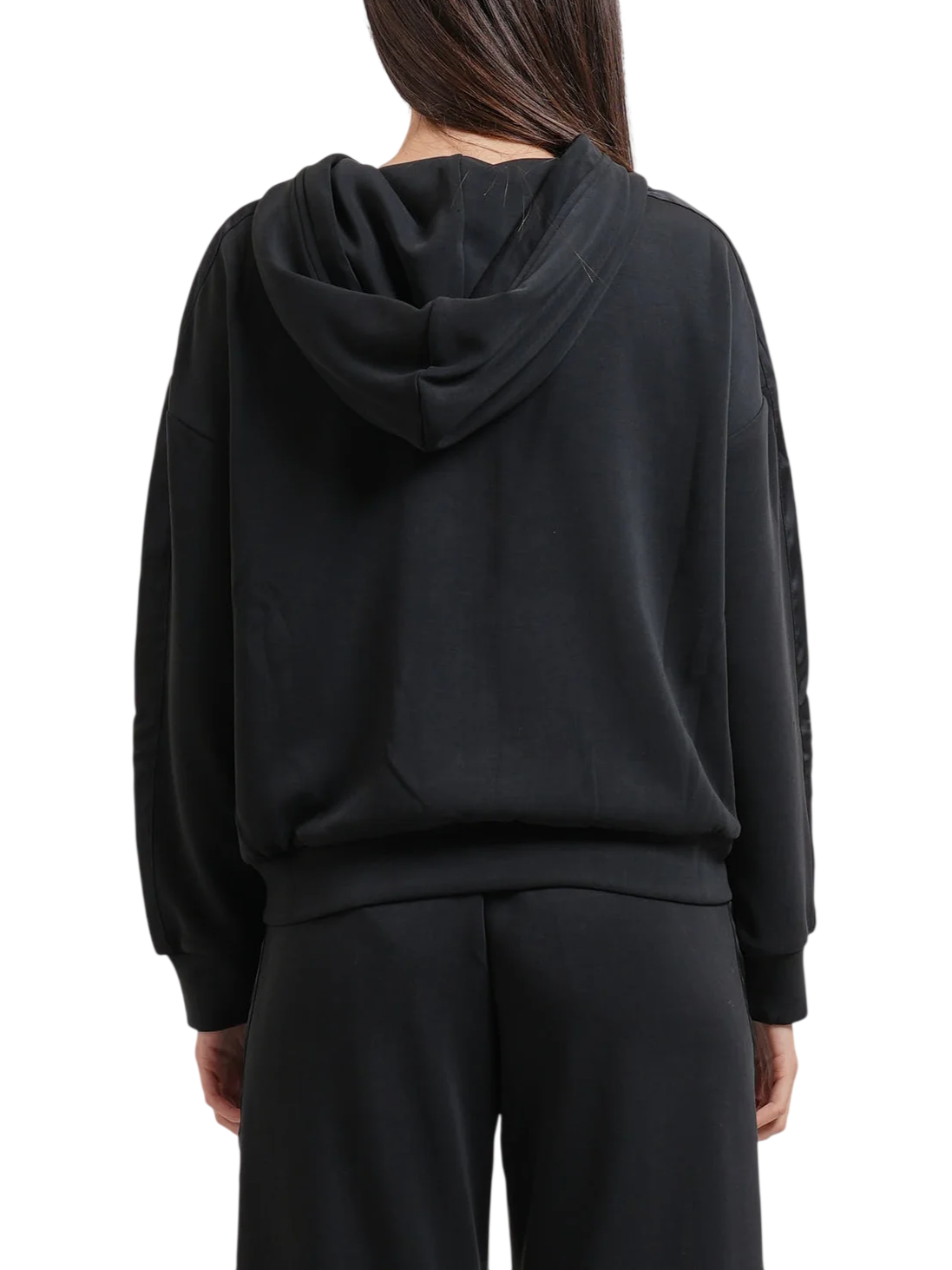 Yes Zee felpa con zip e cappuccio donna nero F007-NR00 0801 YES-ZEE