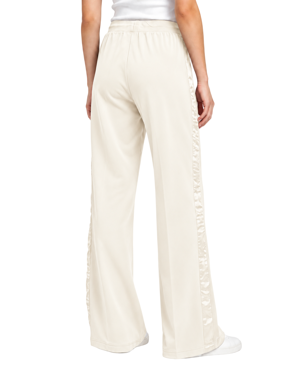 Yes Zee pantaloni palazzo donna in felpa con strass panna P391-NR00 0157 YES-ZEE