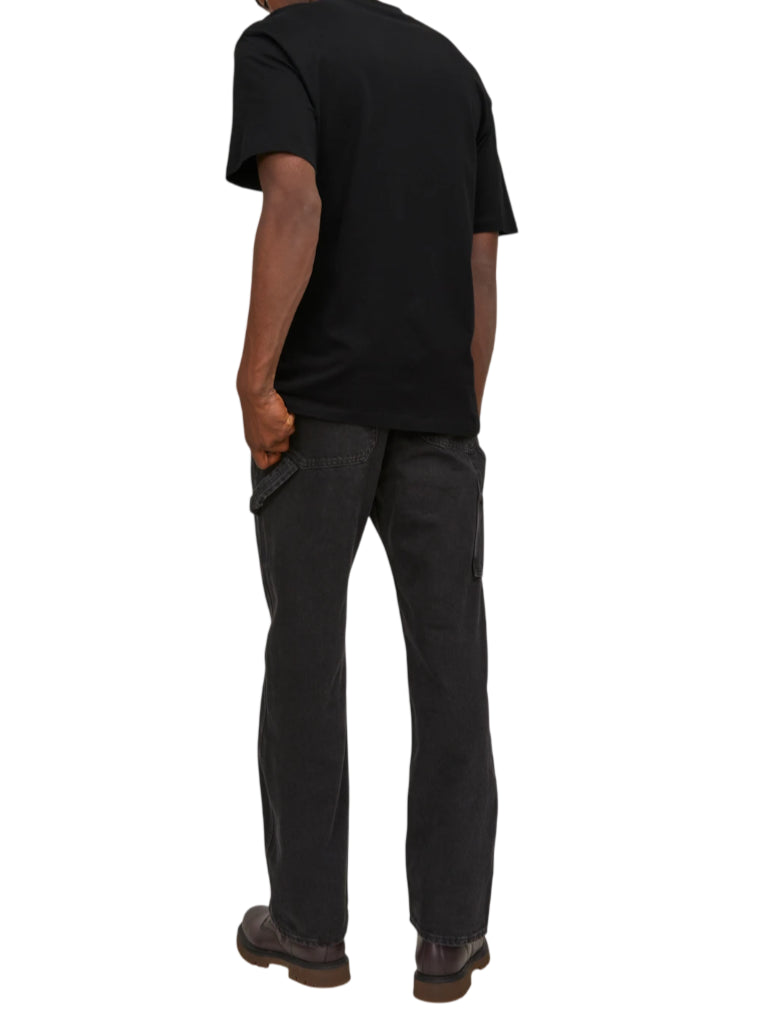 Jack&Jones T-shirt basic uomo in cotone nero 12249319 BLACK JACK&JONES
