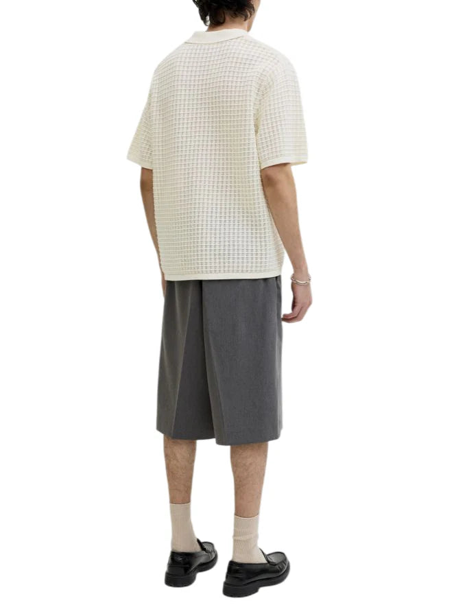 Jac&Jones polo uomo in maglia traforata panna 12291422 SEA SALT JACK&JONES