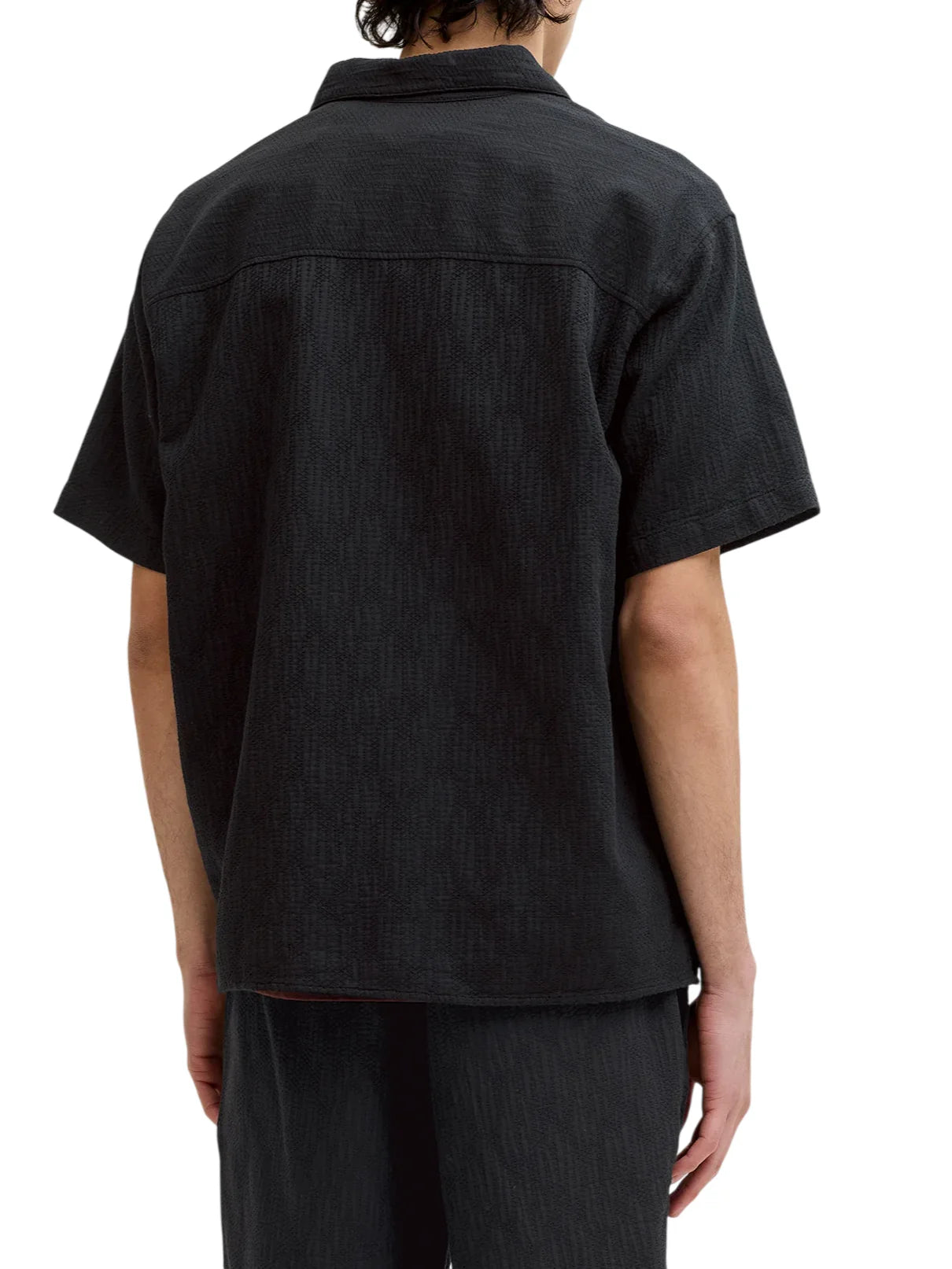 Jack&Jones camicia manica corta uomo nero 12293555 BLACK JACK&JONES