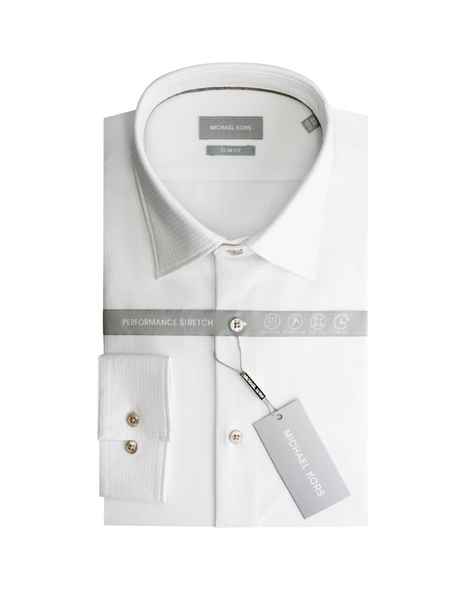 Michael Kors camicia manica lunga Perfermance stretch bianco MK0DS01531 M100 MICHAEL KORS