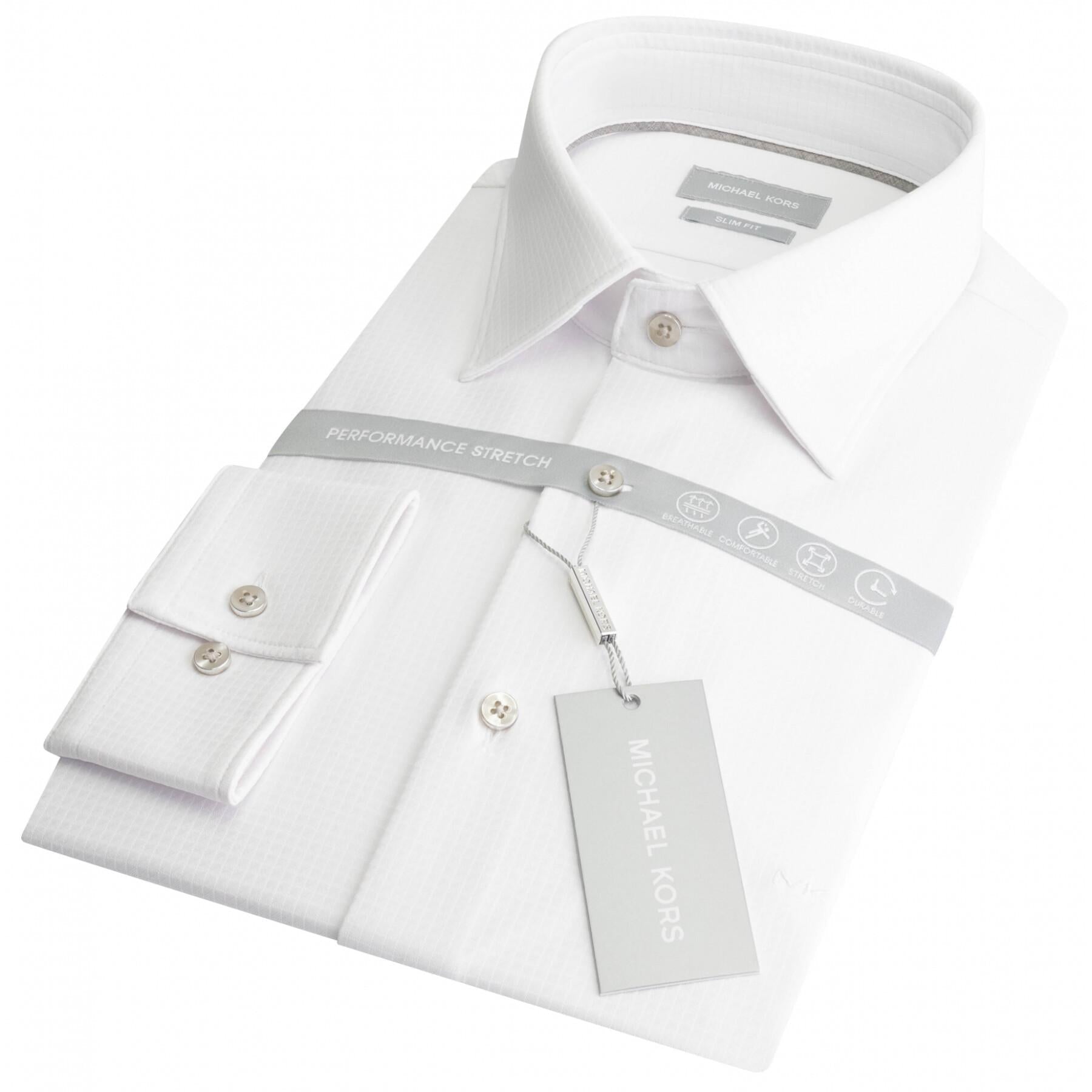 Michael Kors camicia manica lunga Perfermance stretch bianco MK0DS01531 M100 MICHAEL KORS