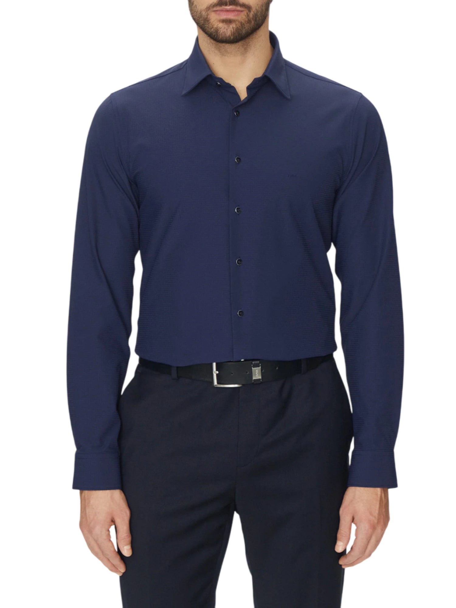 Michael Kors camicia manica lunga Perfermance in micro fantasia blu MK0DS01531 M411 MICHAEL KORS