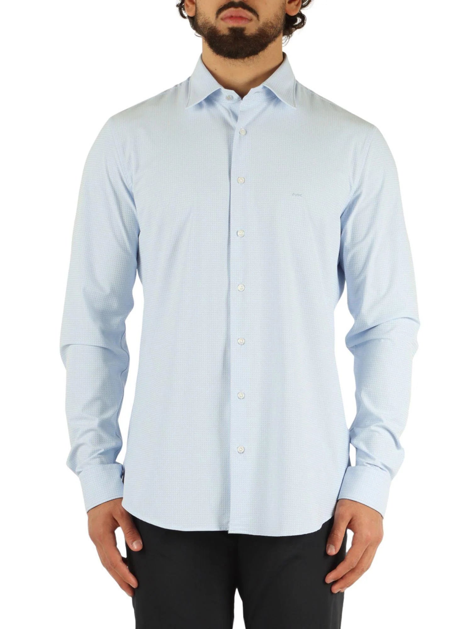 Michael Kors camicia manica lunga Perfermance in micro fantasia blu MK0DS01531 M455 MICHAEL KORS