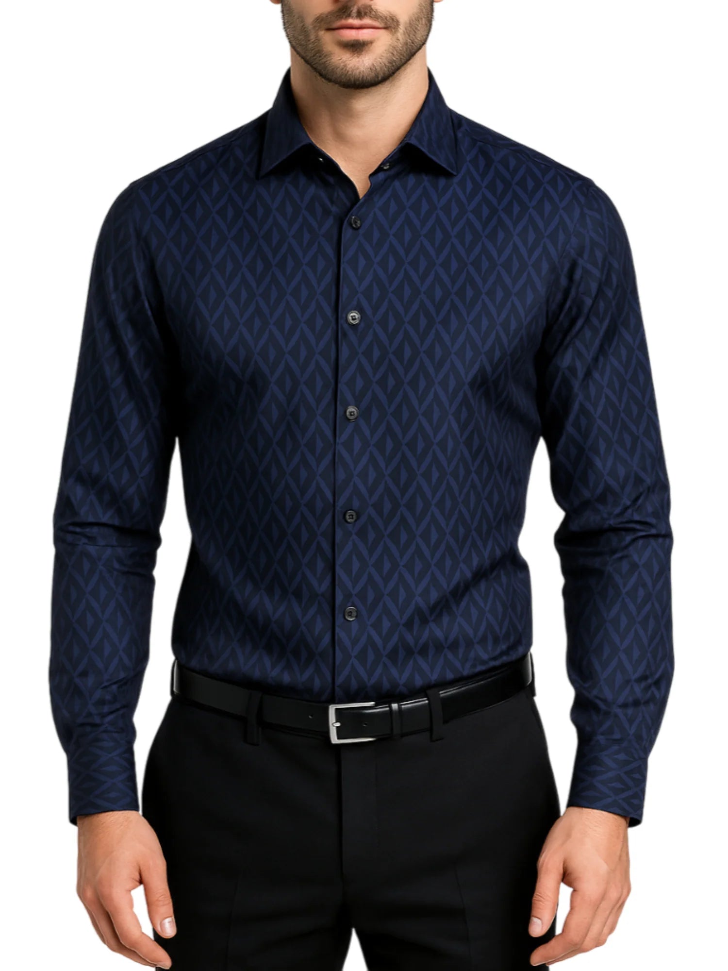 Michael Kors camicia uomo slim in fantasia nero blu MK0DS01623 M411 MICHAEL KORS