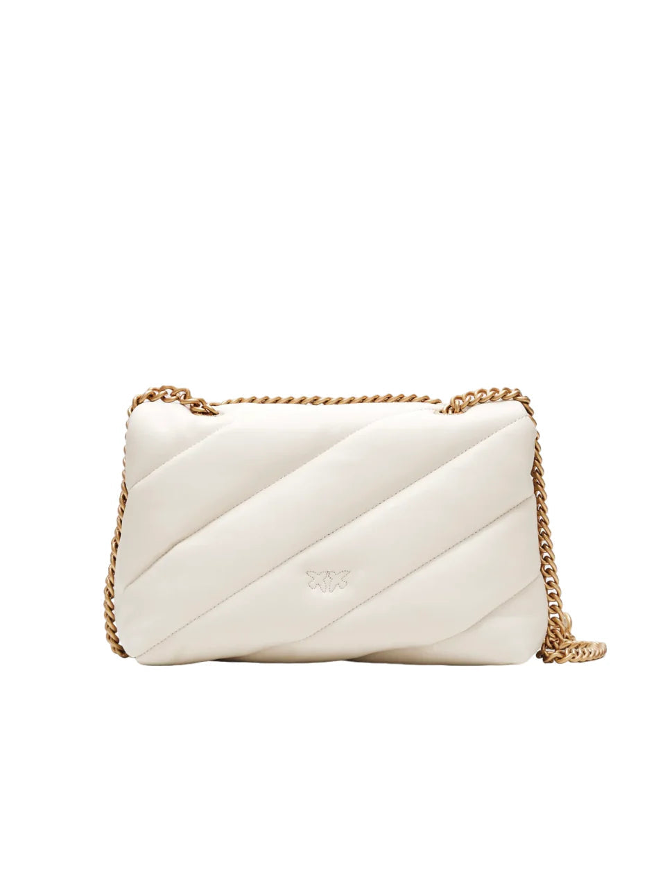 Pinko borsa Love Bag Classic Puff in pelle bianco oro 100038-A0F2 Z14Q PINKO