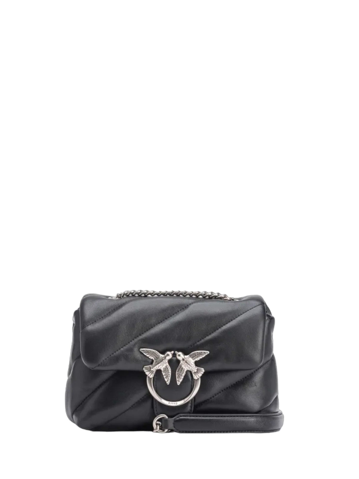 Pinko borsa Love Bag Mini Puff in pelle trapuntata nero argento 100039-A0F2 Z99O PINKO