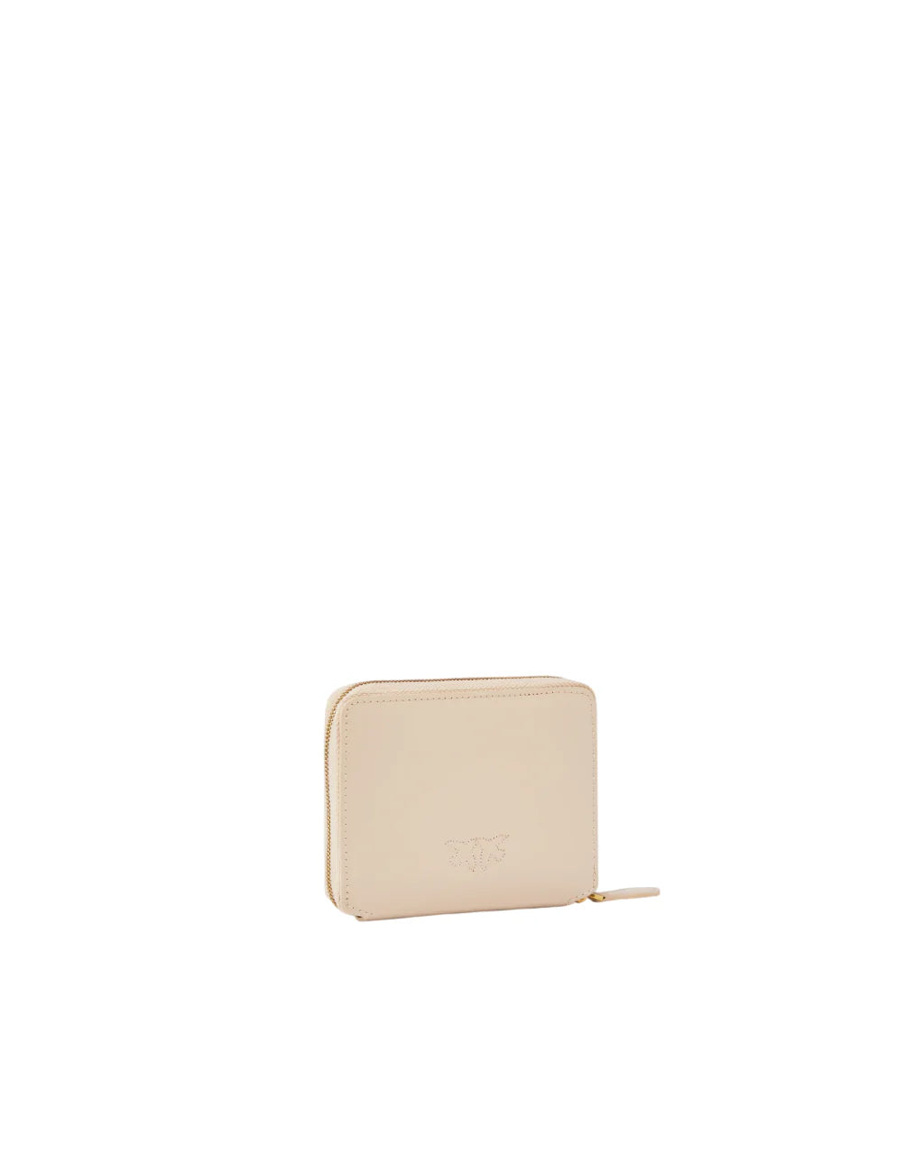 Pinko portafogli in pelle Taylor con zip beige oro 100249-A0F1 C50Q PINKO
