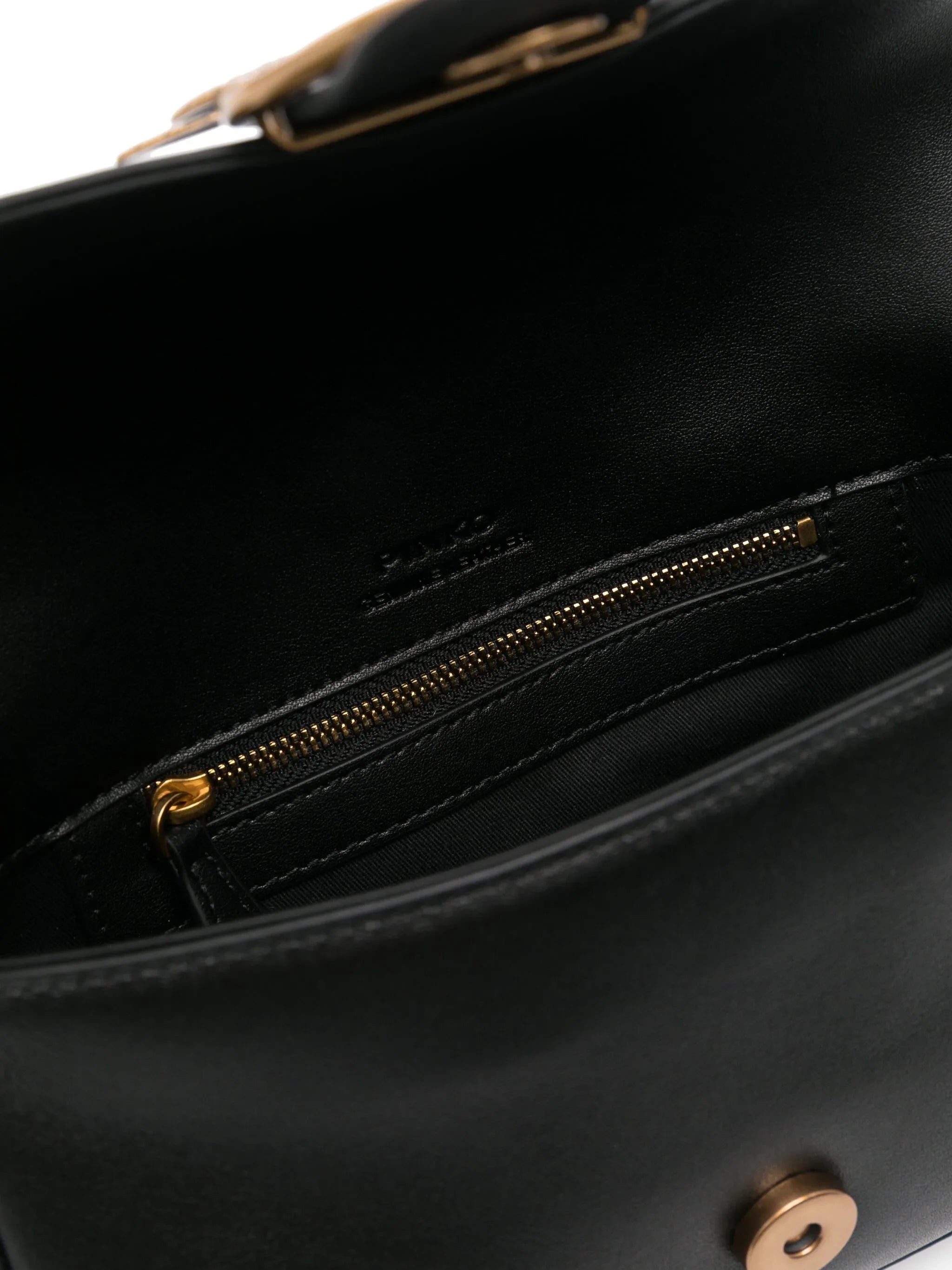Pinko borsa Love Bag One Mini Slouchy in pelle nero oro 104340-A0QO Z99Q PINKO
