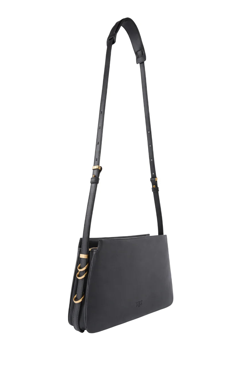 Pinko borsa a tracolla Triplet in pelle antracite oro 105161-A0QO I47Q PINKO