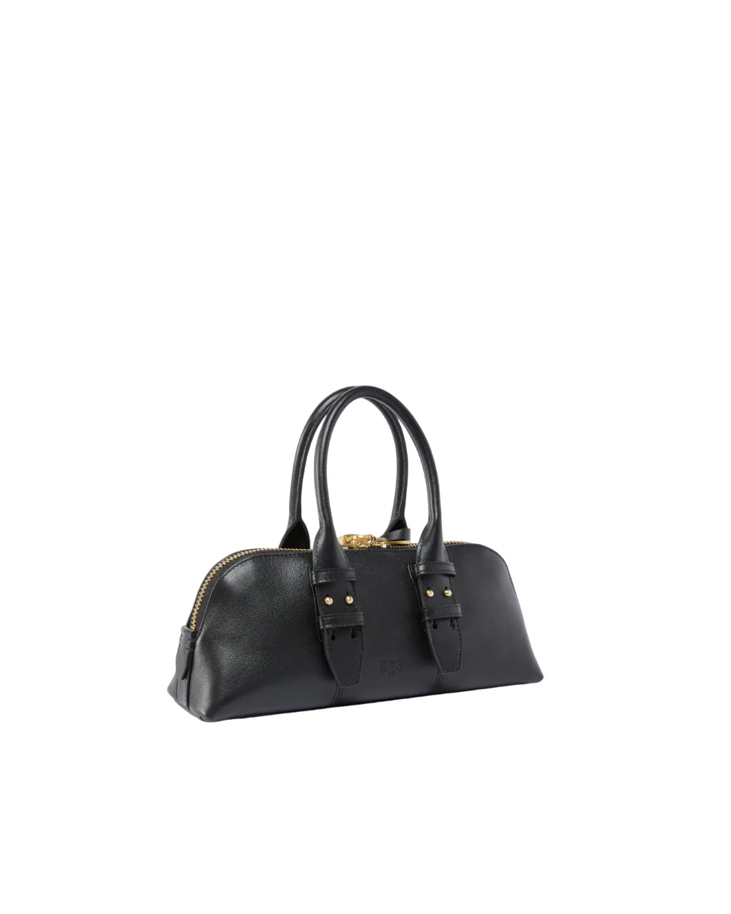Pinko borsa Bowling Bag Horizontal in pelle nero oro 105334-A0QO Z99Q PINKO