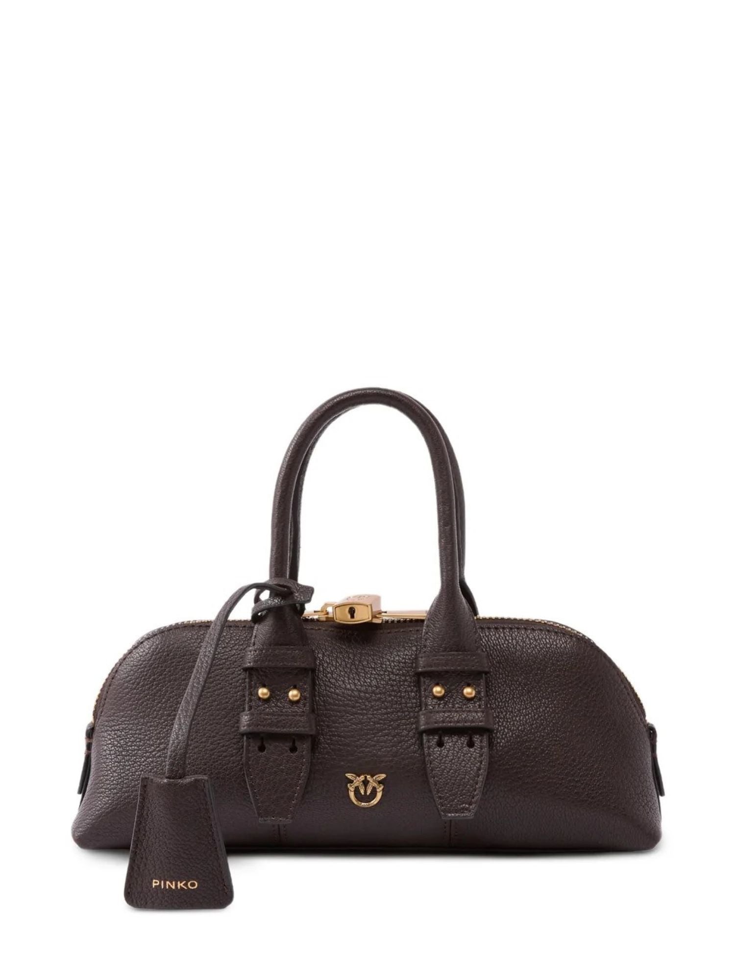 Pinko borsa Bowling Bag in pelle nero oro 105334-A3CX M12Q PINKO
