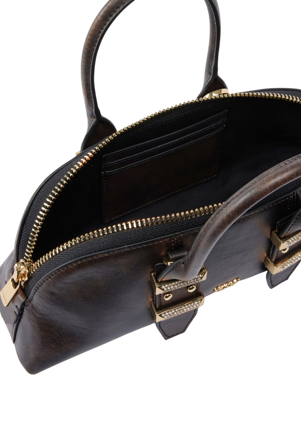 Pinko borsa a mano Bowling Bag Horizontal Cloud in pelle marrone 105334-A3LO L64Y PINKO