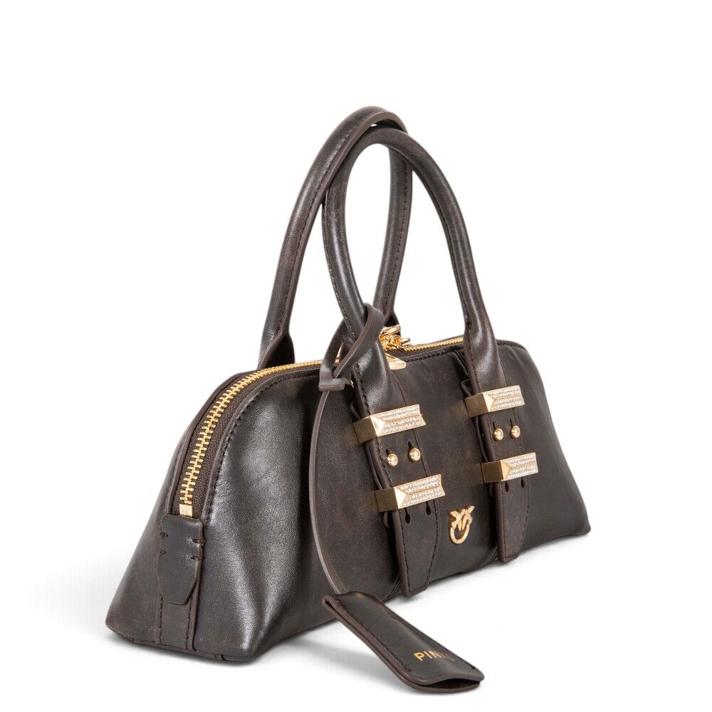 Pinko borsa a mano Bowling Bag Horizontal Big Cloud marrone 106169-A3LO L64Y PINKO
