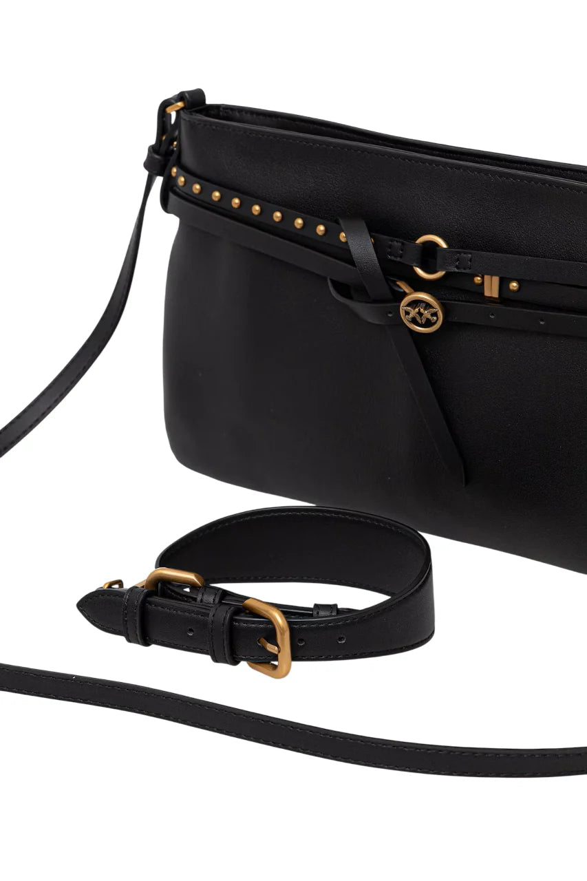 Pinko borsa a spalla Belt Bag Classic nero oro 106176-A0QO Z99Q PINKO