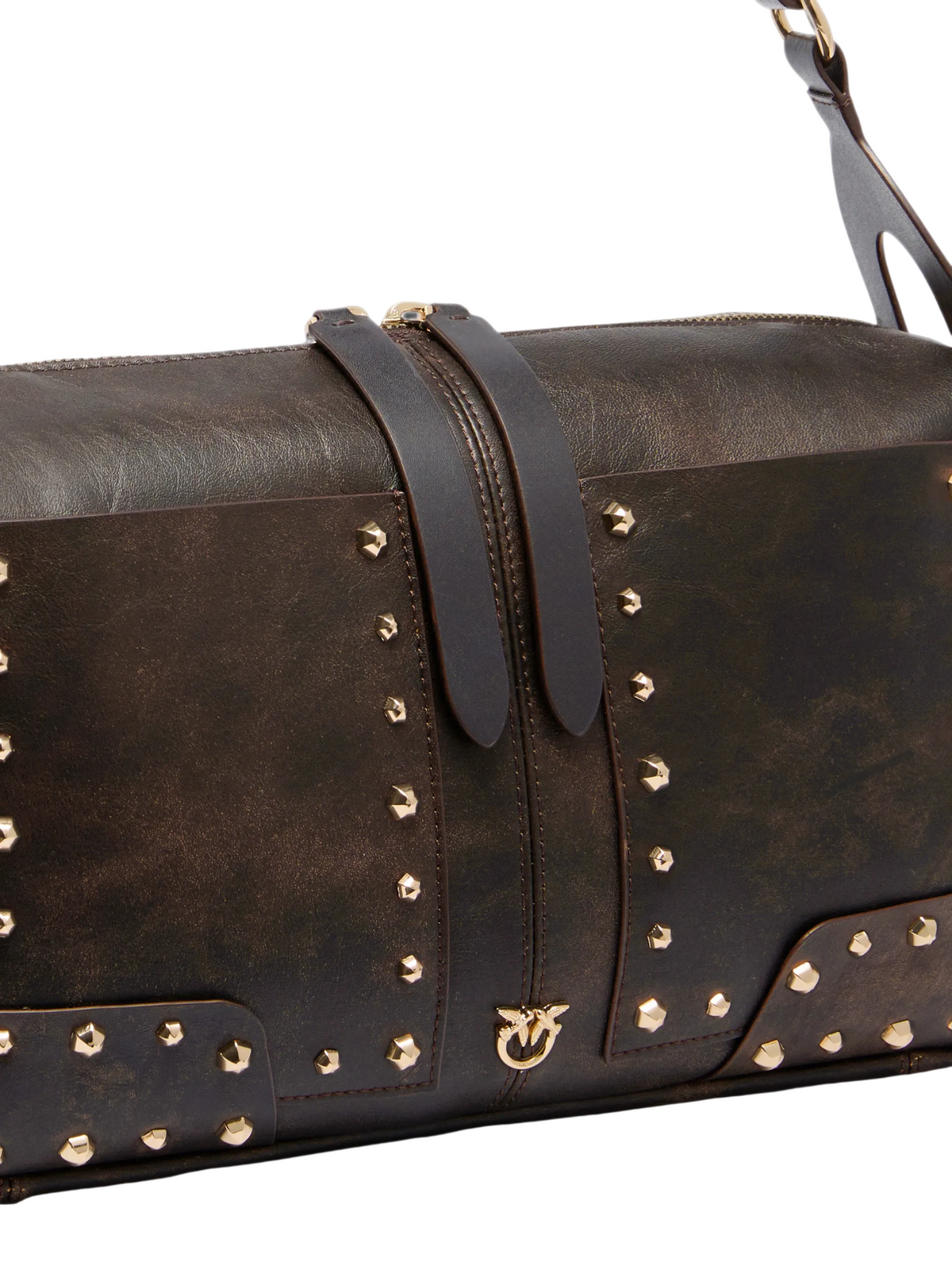 Pinko borsa a tracolla 24 Classic Patch Cloud in pelle marrone moro 106676-A3MA L64Y PINKO