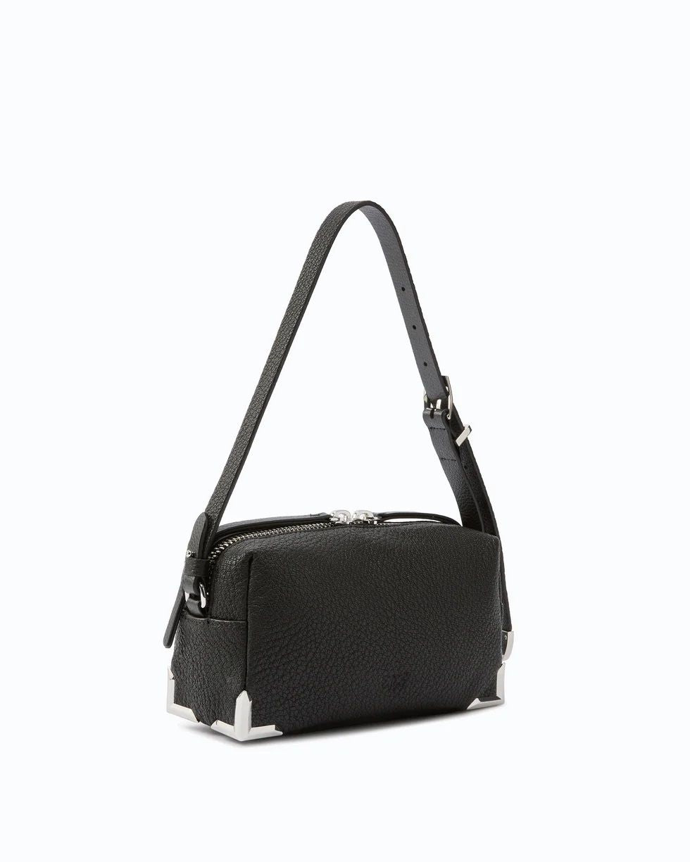 Pinko borsa Bauletto Trittico in pelle martellata nero argento 106761-A3CX Z99N PINKO