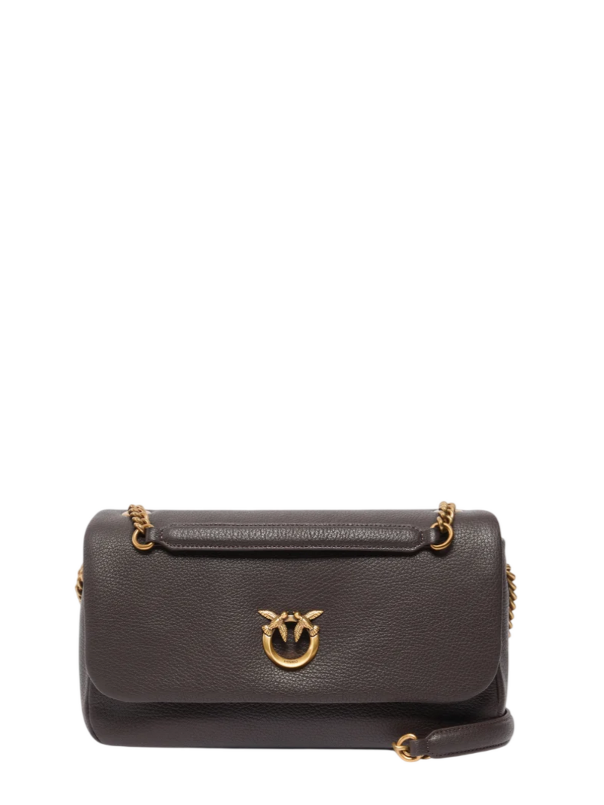 Pinko borsa a spalla in pelle Click Soft Horizontal Chain marrone moro 107022-A3CX M12Q PINKO