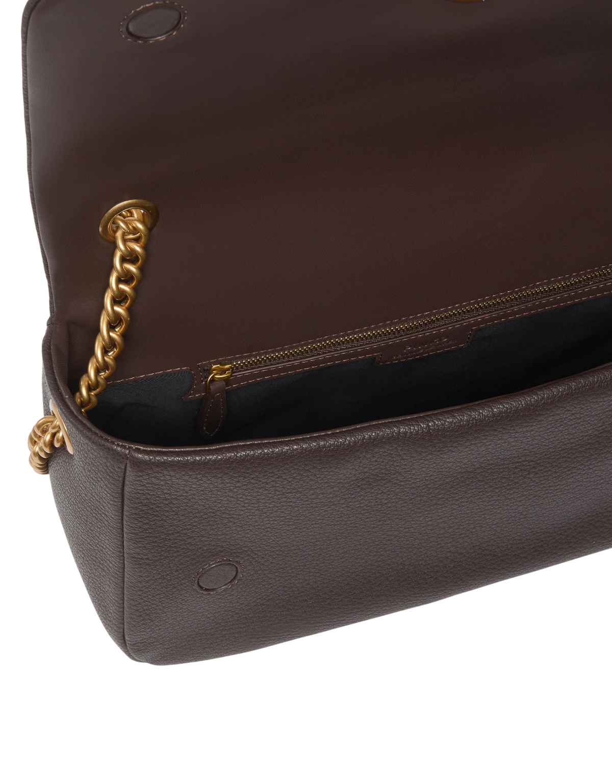 Pinko borsa a spalla in pelle Click Soft Horizontal Chain marrone moro 107022-A3CX M12Q PINKO