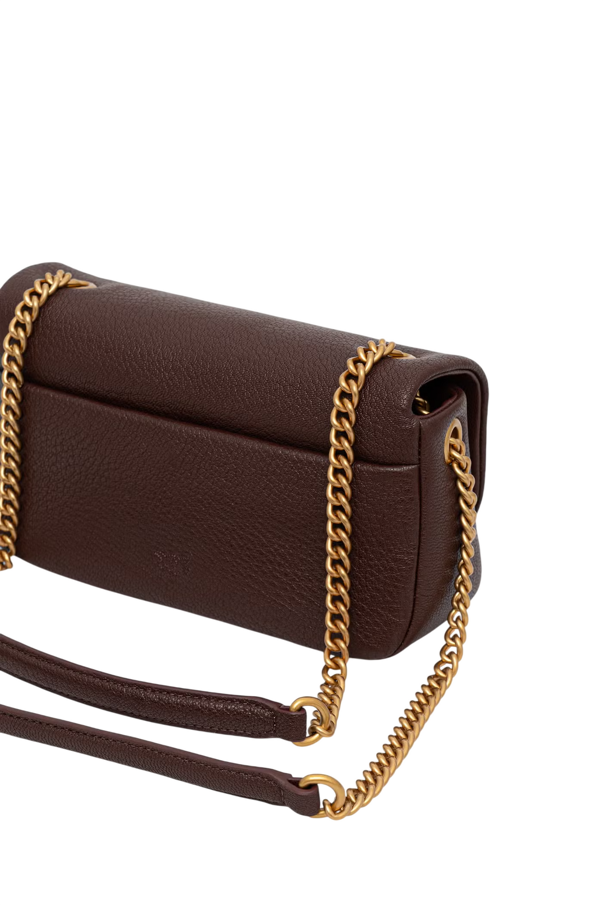 Pinko borsa Click Soft Horizontal Chain in pelle martellata marrone 107038-A3CX L88Q PINKO